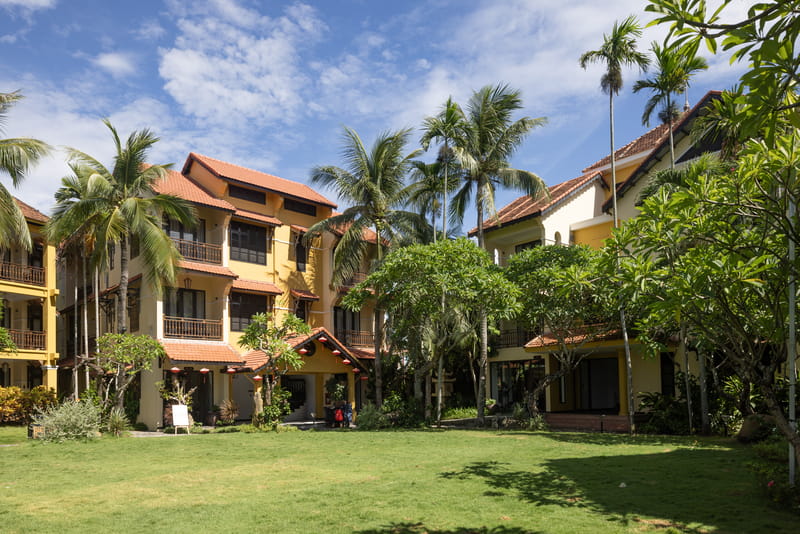 The green surroundings create a peaceful rhythm of relaxation at Anmira Hoi An.